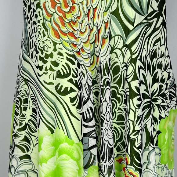Forwear New York Womens Green Floral Print Chiffon Slip Dress Sleeveless size 4 - Picture 4 of 13